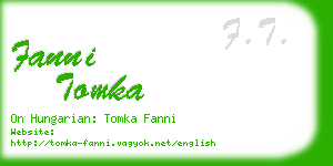 fanni tomka business card